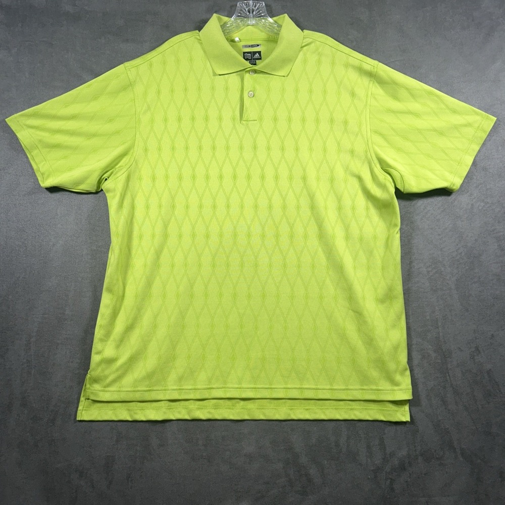 Adidas Golf Climacool Polo Shirt Mens XL Lime Collar Performance Stretch